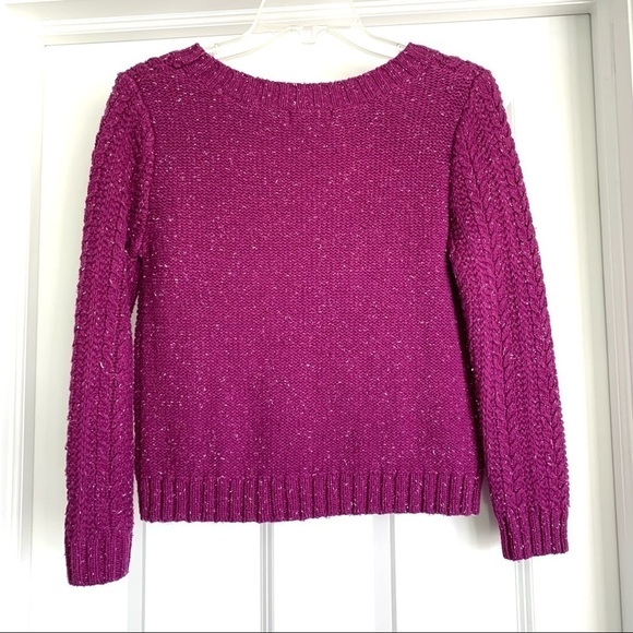 Arizona Jean Co Purple 3/4 Sleeve Round Neck Knit Sweater size Small - Picture 7 of 7